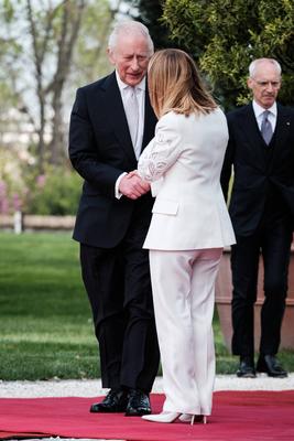 Rome, state visit of the English royals in Italy.-stock-photo