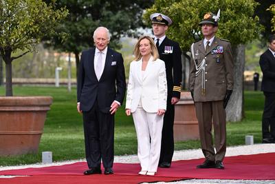 News - The Prime Minister, Giorgia Meloni, meets His Majesty Charles III, King of the United Kingdom of Great Britain and Northern Ireland.-stock-foto