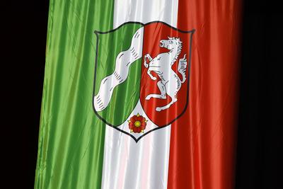 Flagge des Landes Nordrhein-Westfalen-stock-photo