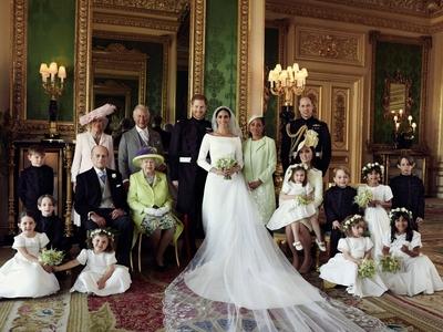 Mariage de Meghan Markle et du Prince Harry Photo officielle des maries Marriage of Meghan Markle-stock-photo