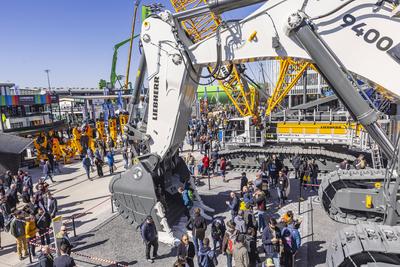 BAUMA M?nchen - 34. Weltleitmesse f?r Baumaschinen, Baustoffmaschinen, Bergbaumaschinen, Baufahrzeuge und Bauger?te. Die-stock-photo