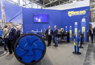BAUMA M?nchen - 34. Weltleitmesse f?r Baumaschinen, Baustoffmaschinen, Bergbaumaschinen, Baufahrzeuge und Bauger?te. Die-stock-foto