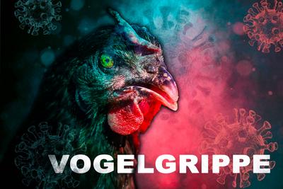 Germany - 02 July 2024: A bird surrounded by threatening viruses, impressively illustrating the drama and danger of avia-stock-foto