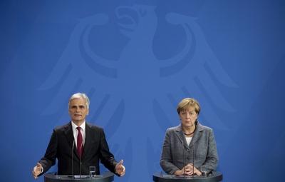 Deutschland Berlin Bundeskanzleramt Treffen von Bundeskanzlerin Angela Merkel CDU und dem ?sterre-stock-photo