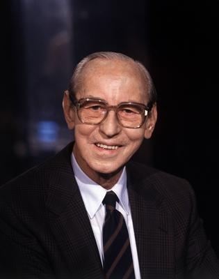 Der Dressurreiter und Versandkaufmann JOSEF NECKERMANN 80er Jahre ?berschrift JOSEF NECKERMANN-stock-foto
