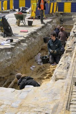 Unknown Medieval Cemetary Dig In Brussels-stock-photo