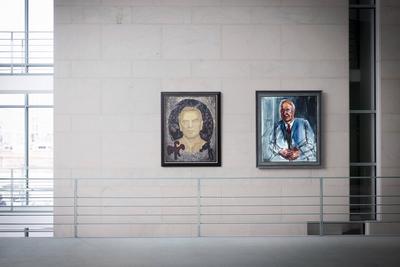 Kanzlergalerie Bundeskanzleramt DEU, Deutschland, Germany, Berlin, 14.10.2024 Freier Platz fuer das Portrait von der ehe-stock-foto