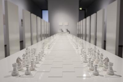 Yoko Ono Ausstellung in der Nationalgalerie in Berlin-stock-foto