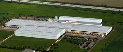 Logistikzentrum der - Neckermann Versand AG - in Heideloh !ACHTUNG LUFTAUFNAHME 100% HONORARAUFSCHLAG!-stock-foto