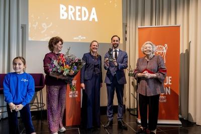 Princess Beatrix presents Jantje Beton Prize, Gouda, The Netherlands-stock-foto