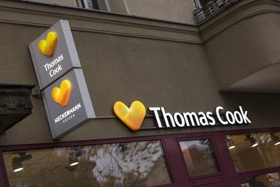 Thomas Cook und Neckermann Reisen Filiale in Berlin *** Thomas Cook and Neckermann Reisen Berlin branch-stock-foto