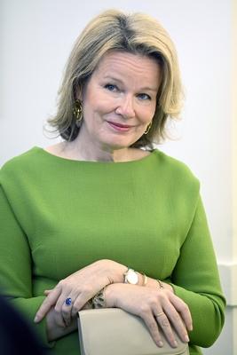 Queen Mathilde visits the Academy of Music and the Spoken Word in Waterloo-stock-photo