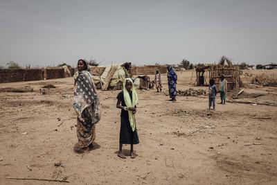  Sudanese refugees in Chad - 21/06/2024 - chad / ? Adre ? - Sudanese refugees at an informal camp in the Koufroun area.-stock-photo