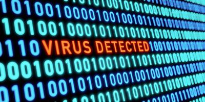 Virus detected, warning sign.-stock-foto