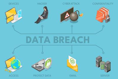 3D Isometrische flache Illustration von Datenschutzverletzungen, Cyberkriminalit?t oder Hackerangriffen<br>Isometrische 3D-Flachillustration einer Datenpanne, eines Cyberverbrechens oder eines Hackerangriffs-stock-photo