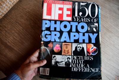 Copenhagen, Denmark. 28 November 2020, Annniversary issue Life 150 years of photographer life magazine in danish capital-stock-photo