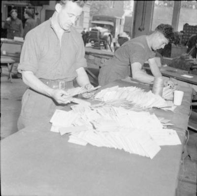 Germany Under Allied Occupation 1945 At Hamburg Army Post Office British troops stamp and sort general election voting m-stock-photo