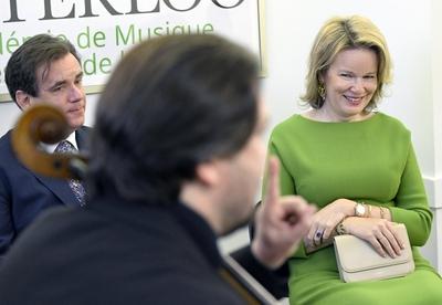 Queen Mathilde visits the Academy of Music and the Spoken Word in Waterloo-stock-photo