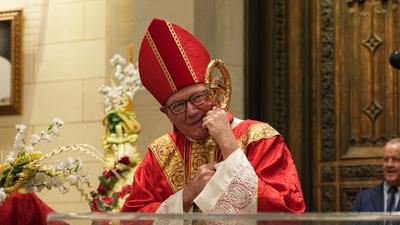 Palm sunday observed at st. Patrick's cathedral with solemn procession and blessings.-stock-foto