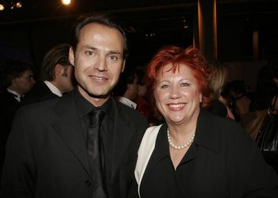 Fernsehrichterin Barbara Salesch und Bernd R?mer (beide GER) anl?sslich des Deutschen Fernsehpreises 2006 in K?ln-stock-foto
