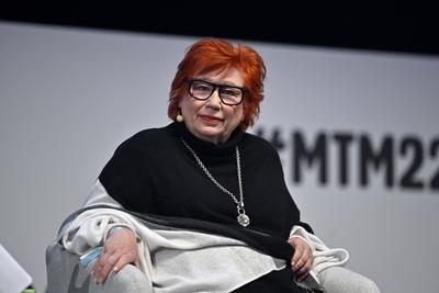 TV-Richterin Barbara Salesch redet bei den Medientage M?nchen im ICM. M?nchen, 18.10.2022 Bayern Deutschland *** TV Judg-stock-foto