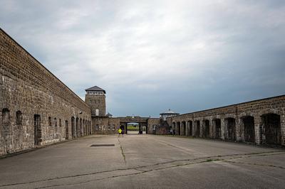 24.06.2023, xovx, Politik, Konzentrationslager Mauthausen / ?sterreich Blick in den Verwaltungshof des Konzentrationslag-stock-photo
