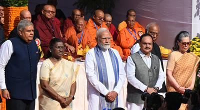 Parliamentarians Pay Tribute To BR Ambedkar On Birth Anniversary-stock-foto