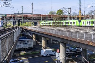 Autobahnbaustelle-stock-foto