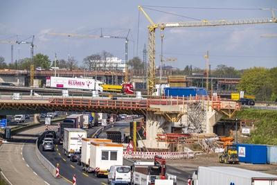 Autobahnbaustelle-stock-foto