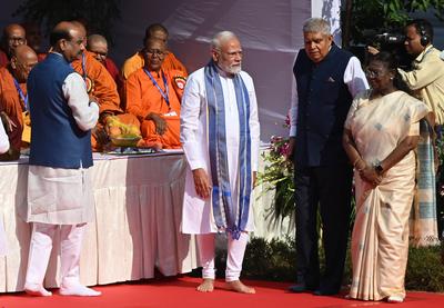 Parliamentarians Pay Tribute To BR Ambedkar On Birth Anniversary-stock-foto