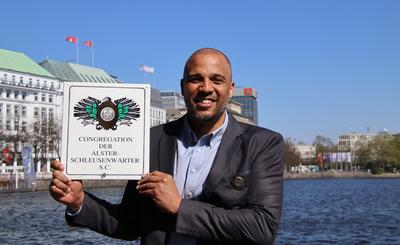 Ehrung: Marvin Willoughby, Mitgr?nder und Gesch?ftsf?hrer des Basketball-Bundesligisten Hamburg Towers (Veolia Towers Ha-stock-photo