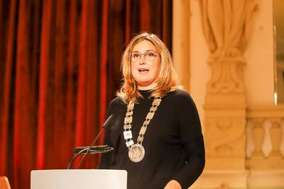 Zwickau Feierliche Amts?bergabe der Oberbuergermeisterin von Zwickau, Constance Arndt, 17.11.2020 Feierliche Amtsueberg-stock-foto