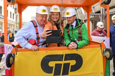 Zwickau Rundgang ueber die Baustelle des ehemaligen Schocken-Kaufhauses in Zwickau, 18.04.2024 Constance Arndt (Oberbuer-stock-foto