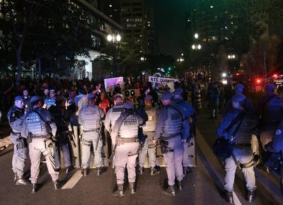 Demonstration by residents of the Moinho favela in Sao Paulo-stock-foto