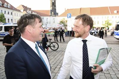 Sven Mi?bach, Michael Kretschmer-stock-foto