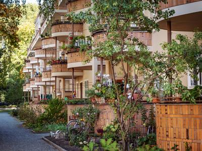 Berlin Spandau OT Siemensstadt, UNESCO Welterbe, Siedlung der Berliner Moderne: Die Gro?siedlungen Siemensstadt; H?user-stock-photo