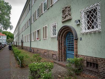 Berlin Spandau, OT Siemensstadt: Die Siedlung Siemensstadt (auch Siemens-Siedlung) befindet sich zwischen Harriesstra?e,-stock-foto