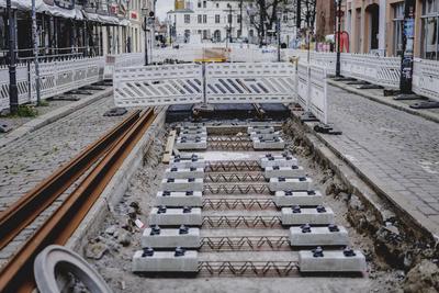 Gleisarbeiten-stock-foto