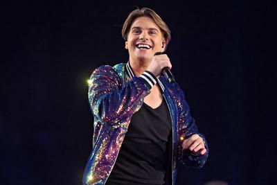 ARD: SCHLAGERBOOOM 2024 - Alles Funkelt! Alles Glitzert! . S?nger Vincent Gross w?hrend der ARD Fernsehshow SCHLAGERBOOO-stock-foto