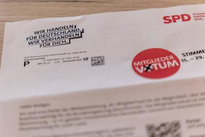 SPD-Mitgliedervotum ? Abstimmung zur Gro?en Koalition vom 15. bis 29. April-stock-photo