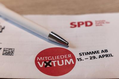 SPD-Mitgliedervotum zur Gro?en Koalition ? Abstimmung 15. bis 29. April-stock-photo