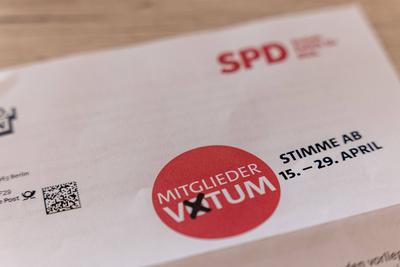 SPD-Mitgliedervotum ? Abstimmung zur Gro?en Koalition vom 15. bis 29. April-stock-photo