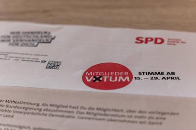 SPD-Mitgliedervotum ? Abstimmung zur Gro?en Koalition vom 15. bis 29. April-stock-photo
