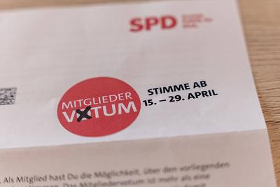 SPD-Mitgliedervotum ? Abstimmung zur Gro?en Koalition vom 15. bis 29. April-stock-photo