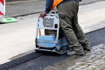 Strassenarbeiten (Stra?enarbeiten)-stock-foto
