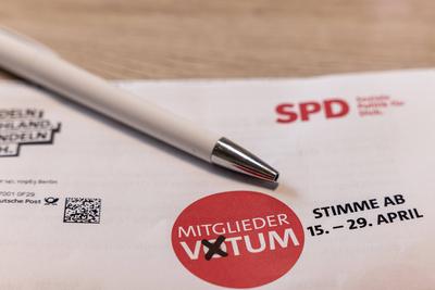 SPD-Mitgliedervotum zur Gro?en Koalition ? Abstimmung 15. bis 29. April-stock-photo