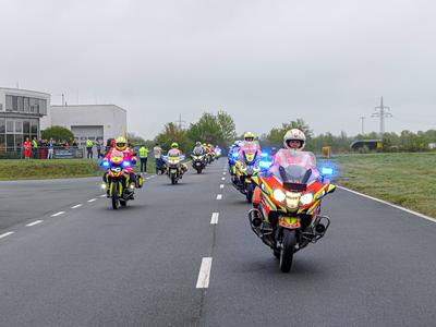 Saisonstart der Johanniter - Motorradstaffel P?nktlich zum Osterwochenende startete die JUH Motorradstaffel mit ihren St-stock-foto