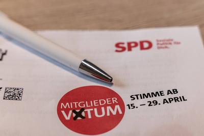 SPD-Mitgliedervotum zur Gro?en Koalition ? Abstimmung 15. bis 29. April-stock-photo