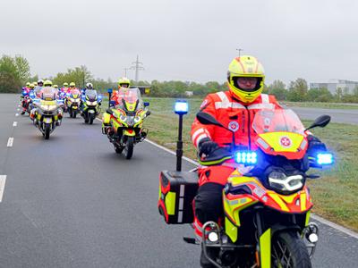 Saisonstart der Johanniter - Motorradstaffel P?nktlich zum Osterwochenende startete die JUH Motorradstaffel mit ihren St-stock-foto