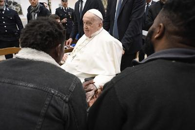 ITALY - REL - POPE FRANCIS VISIT THE REGINA COELI PRISON IN ROME   - 2025/04/17-stock-foto